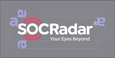 Zona de seguridad alrededor del logotipo de SOCRadar medida en unidades de «a» minúscula