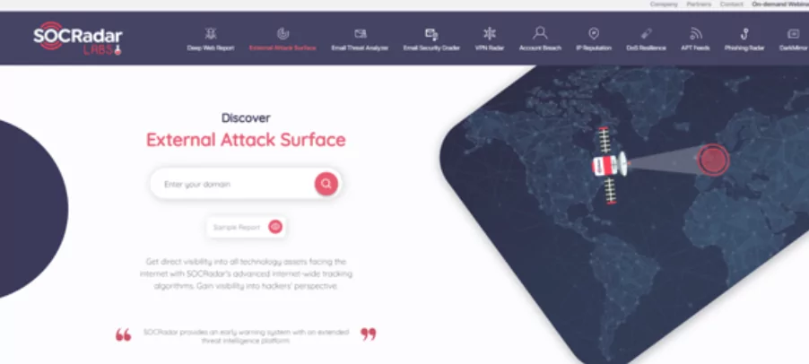 You can discover your external attack surface by SOCRadar Labs' free tool.