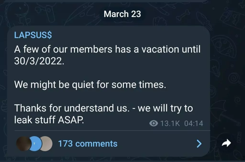 Lapsus$'s last message