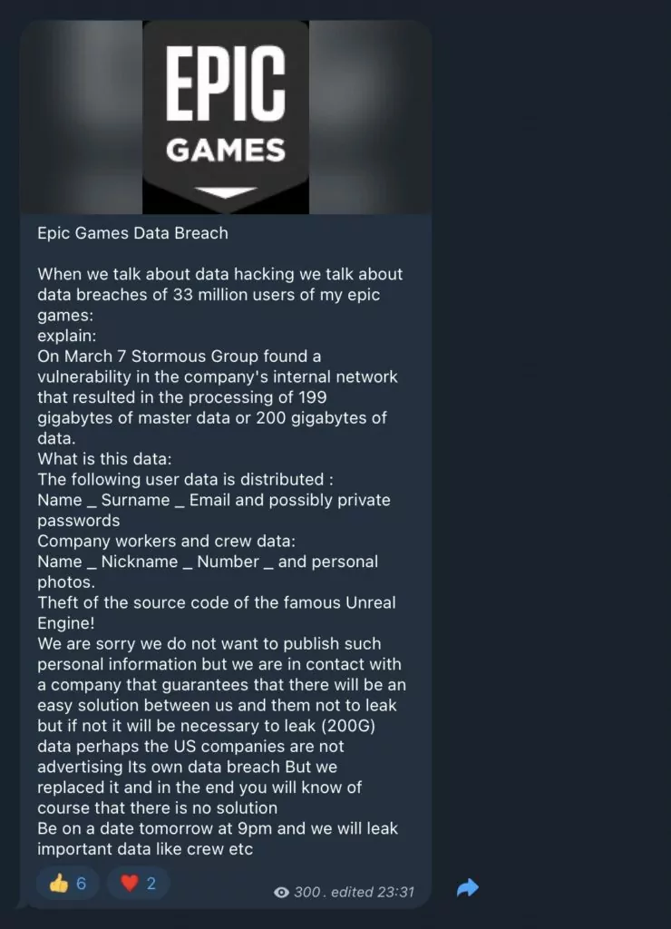 Epic Games ransomware attack: Company responds to claims of breach - Dexerto