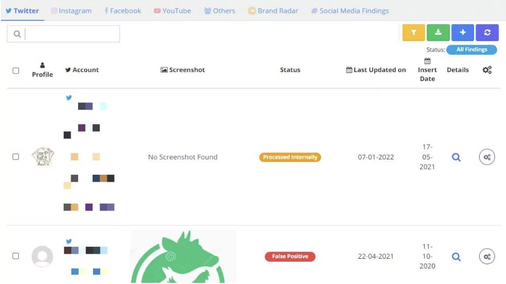 SOCRadar monitors social media platforms to detect social media risks such as brand imitation