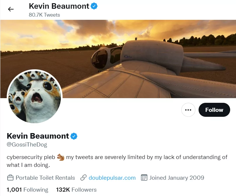 It's impossible not to check Kevin's Twitter account for a recent cyber incident.