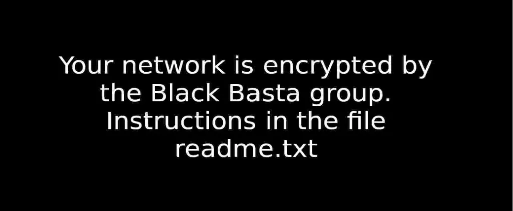 Black Basta ransomware leaves a note to its victims.