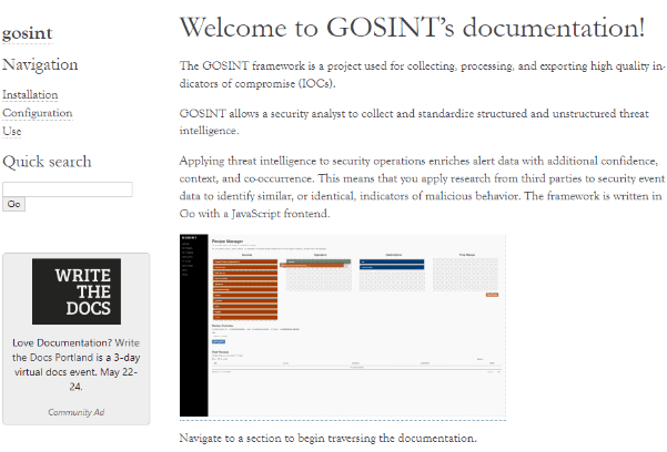 GOSINT allows SOC teams to collect and standardise threat intelligence.
