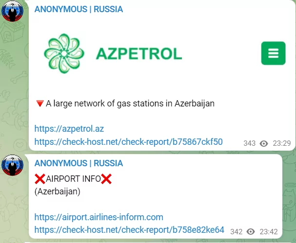 Russian threat actors targeted the Azerbaijani oil and aviation industries.