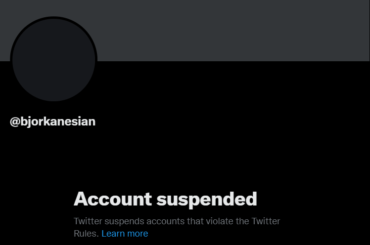 Screenshot of Bjorka’s suspended Twitter account