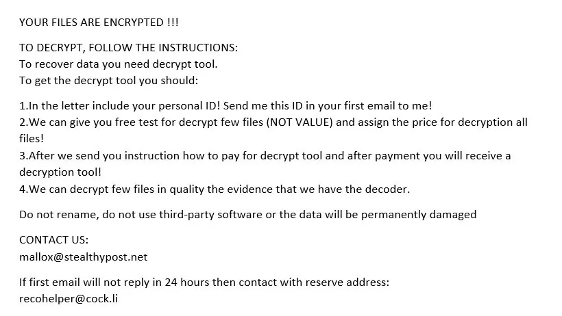 FARGO Ransom note (FILE RECOVERY.txt)