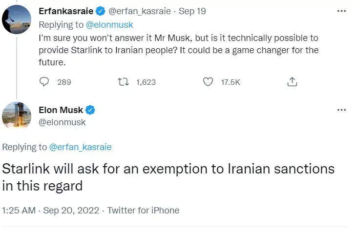 Elon Musk declared his support for protesters in Iran