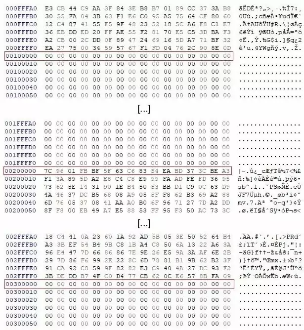 Partial content of a file encrypted by PLAY