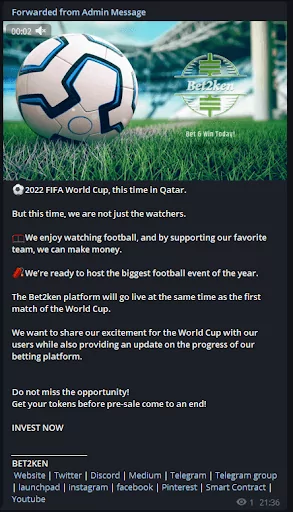 A Bet Advertisement Related to Qatar2022