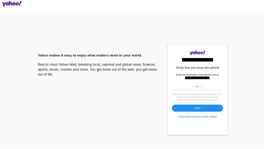 Fake Yahoo! Login page designed by APT42 (Source: Mandiant)