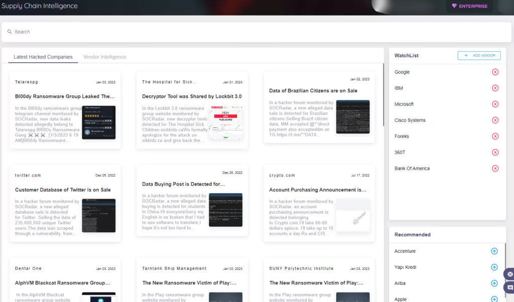 SOCRadar Supply Chain Intelligence