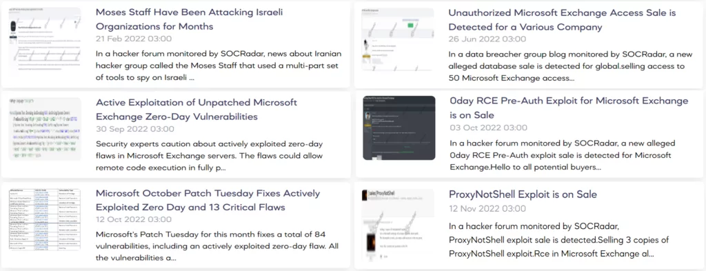 Microsoft Exchange Server SOCRadar Dark Web News