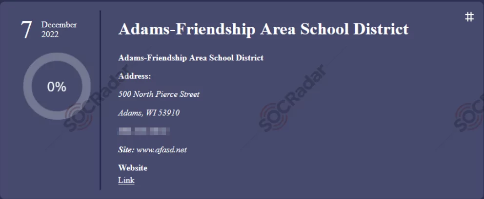 royal ransomware adams-friendship area school district attack