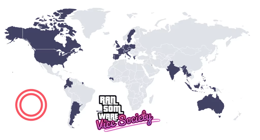 Vice Society targets map (Source: SOCRadar)