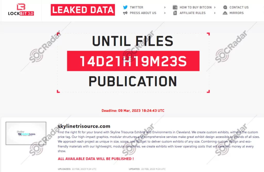Countdown on LockBit ransomware leak site