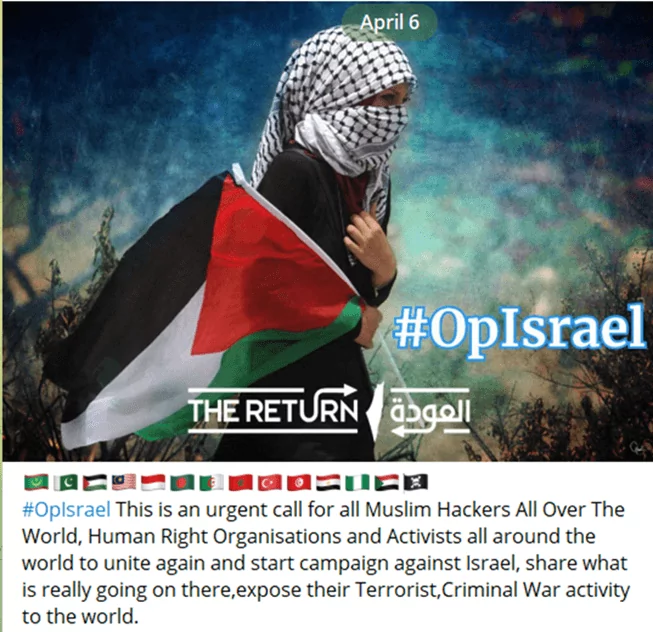 Call for #OpIsrael on Telegram