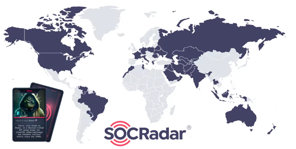 Countries affected by Turla (Source: SOCRadar)