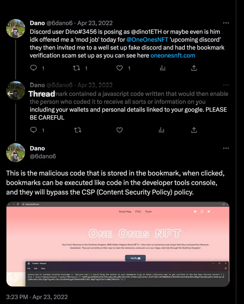 discord csp bypass bookmarklets twitter