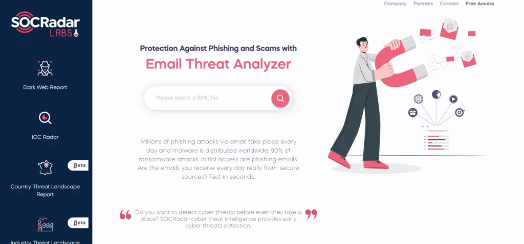 SOCRadar Labs Email Threat Analyzer