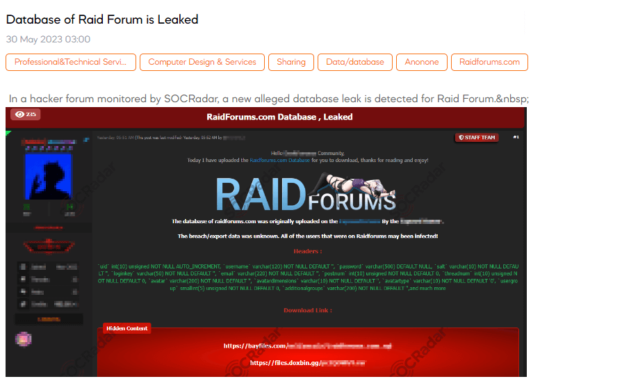 Dark Web Data Leak Exposes RaidForums Members - Infosecurity Magazine