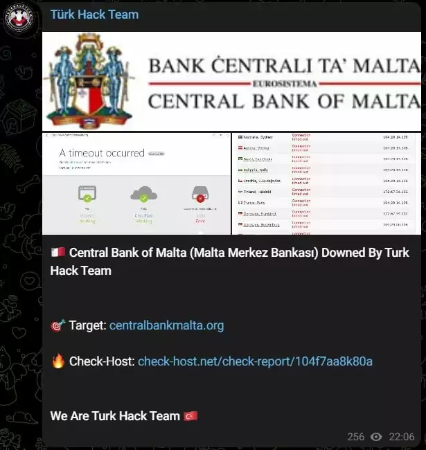 Ataque DDoS en el Banco Central de Malta