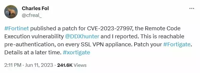 Declaración del investigador Charles Fol sobre CVE-2023-27997