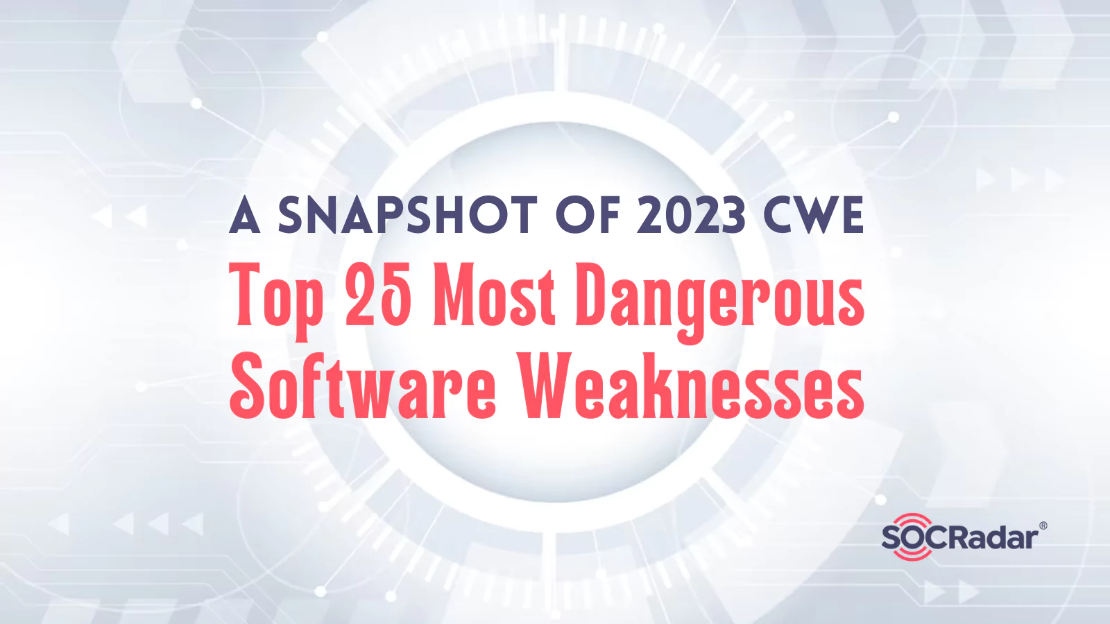 SOCRadar® Cyber Intelligence Inc. | A Snapshot of 2023 CWE Top 25 Most Dangerous Software Weaknesses