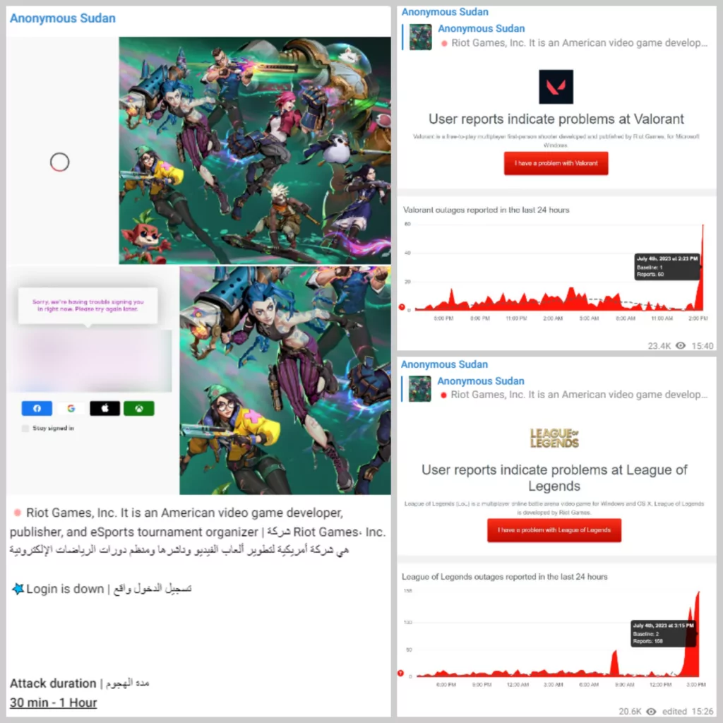 Riot Games Targeted by Hacker Group Anonymous Sudan