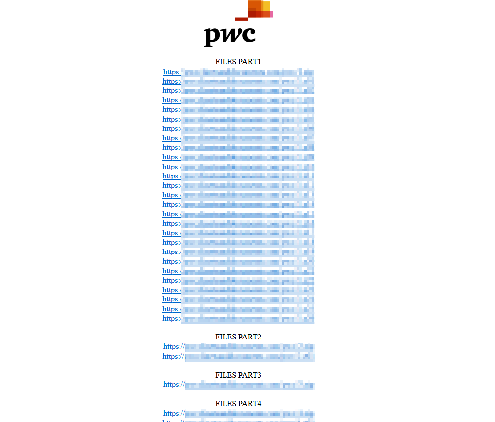 PwC files shared by Clop Ransomware.