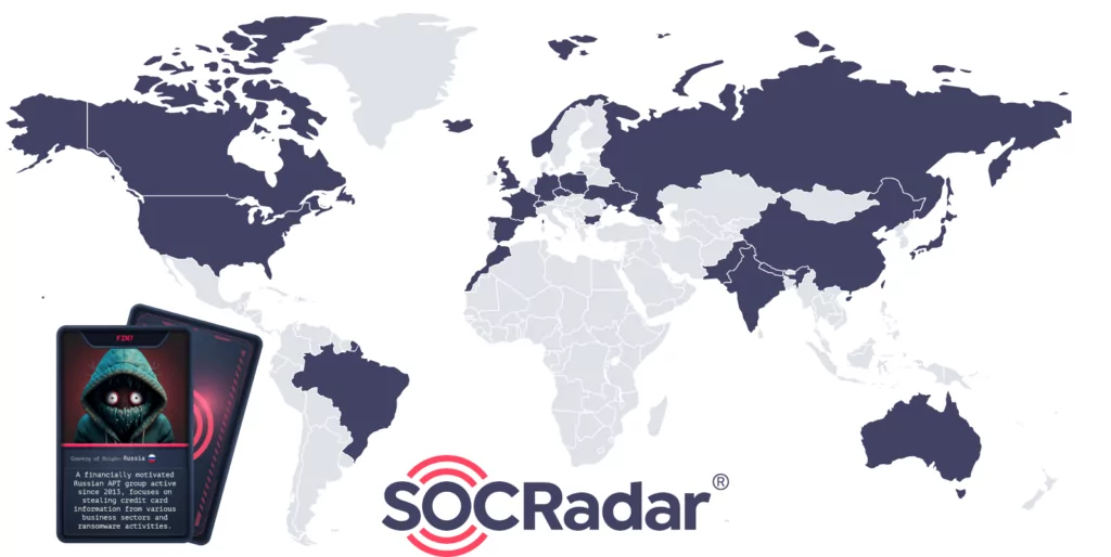 Countries affected by FIN7 (Source: SOCRadar)