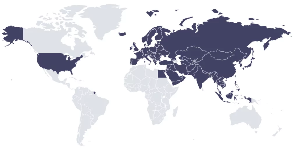 Countries affected by Kimsuky (Source: SOCRadar)