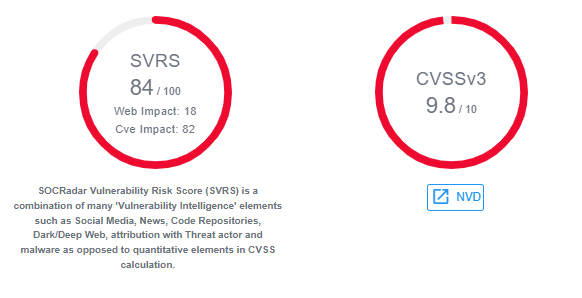 Continuously updating SVRS' current score and CVSSv3 score of CVE-2022-37042 vulnerability
