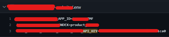 Exposed API keys, github