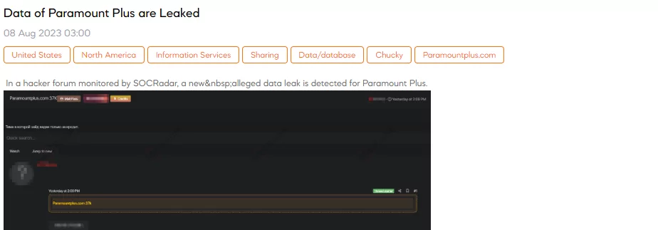 Paramount Plus Data Leak