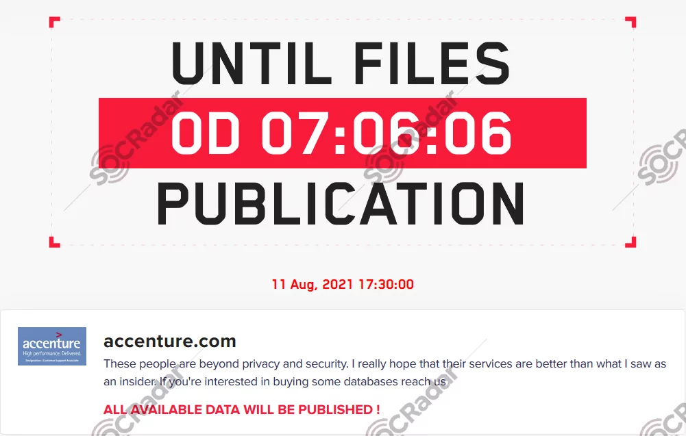 LockBit’s announcement	for incident of accenture.com, Ransomware