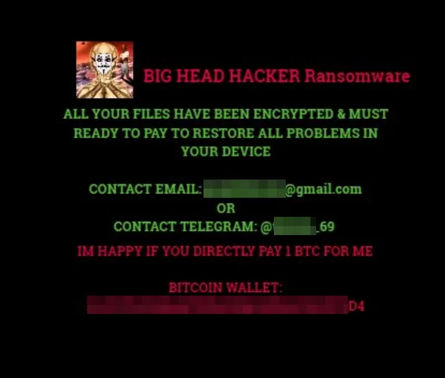 Fig. 10. Background when Big Head Ransomware runs on an operating system