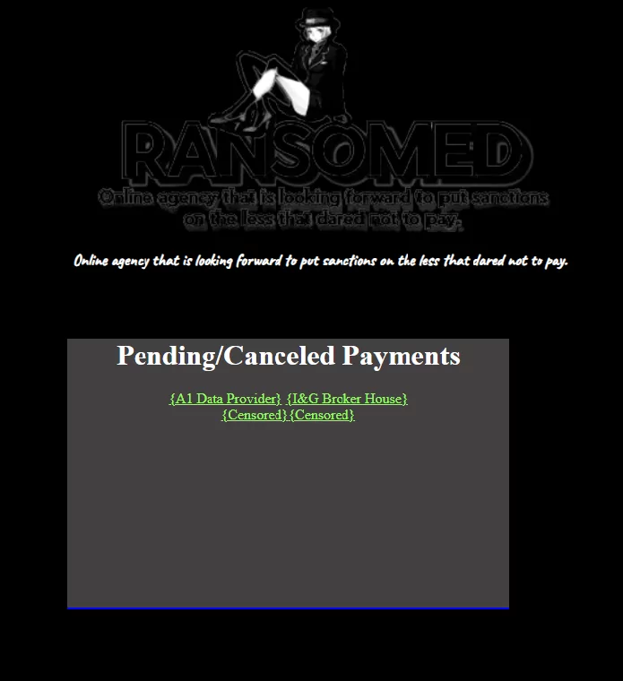 Figure 6. Main page of Ransomed.vc
