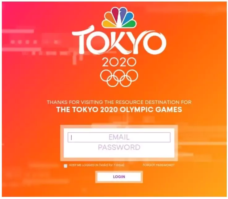 A phishing website created for Tokyo 2020 Olympics 
