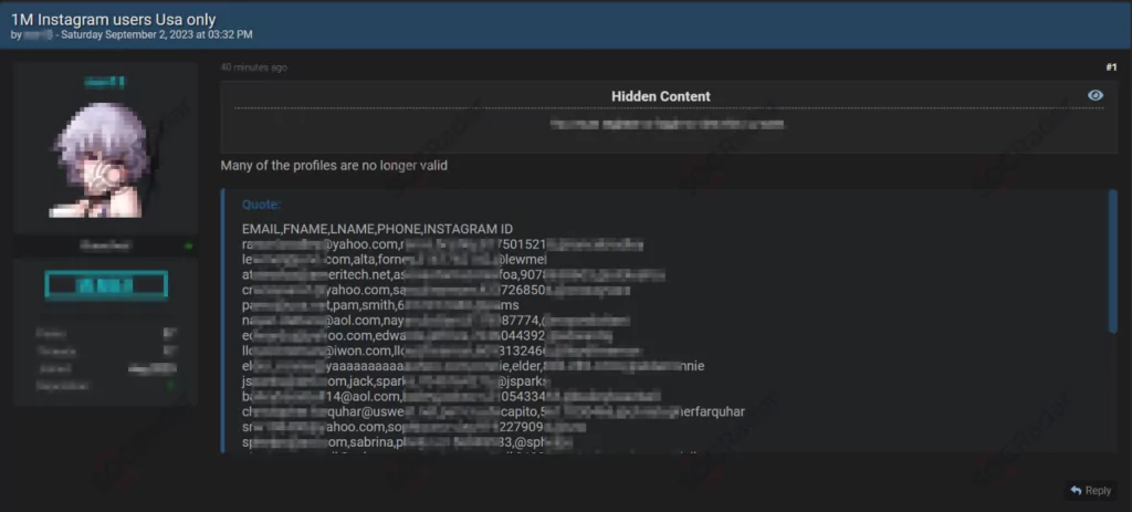 Database of American Instagram Users is Leaked