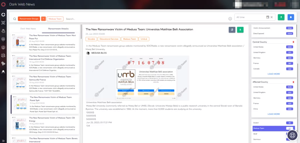 Fig. 19. Dark Web News page of Medusa Ransomware (Source:SOCRadar)