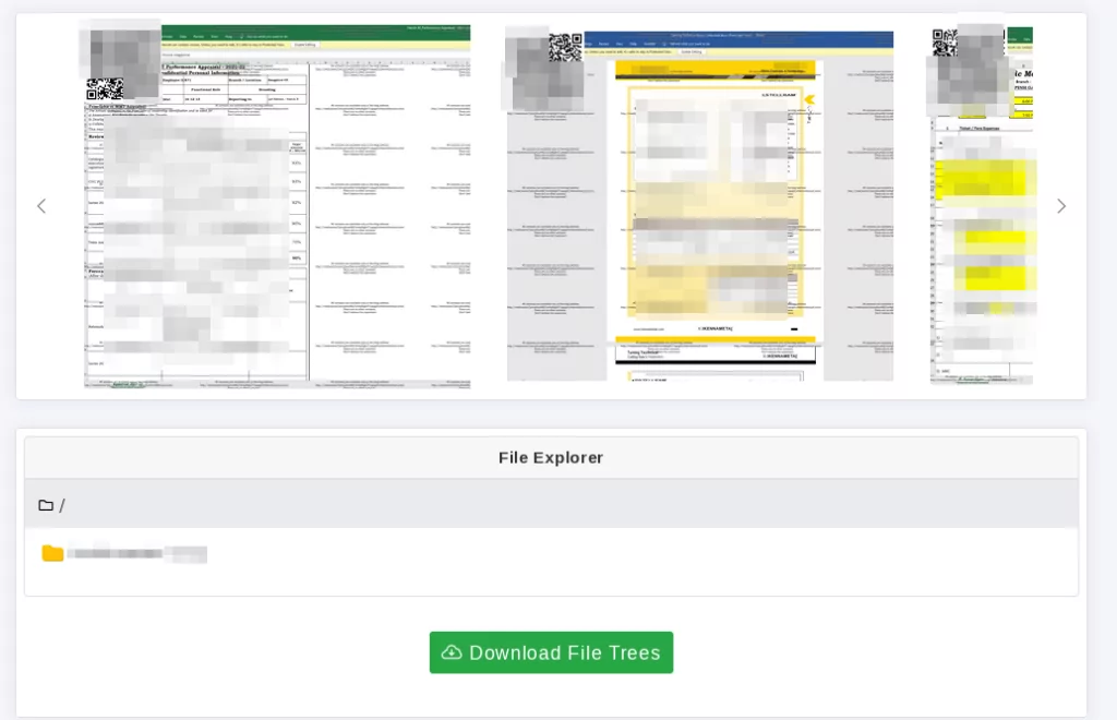 Fig. 13.  One of Medusa’s sample data and interactive file explorer panel of victim data