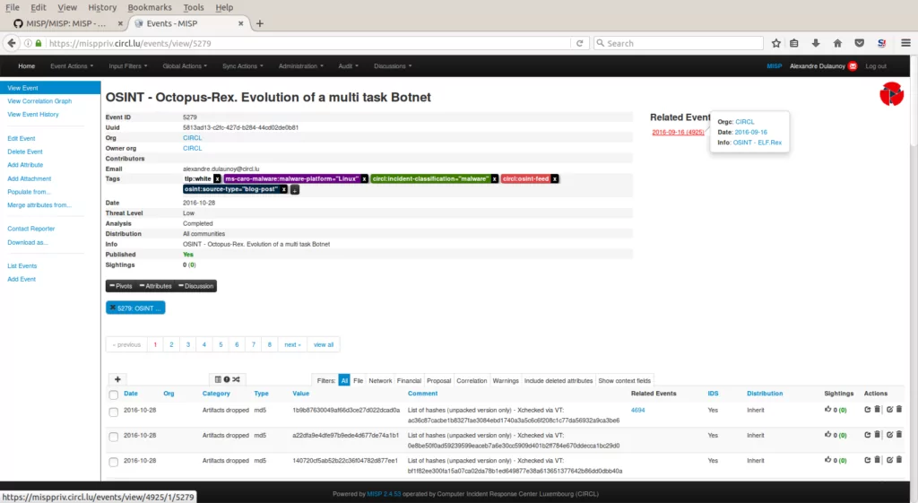 MISP Event View Module