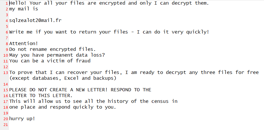 Nota de rescate de Snatch Ransomware