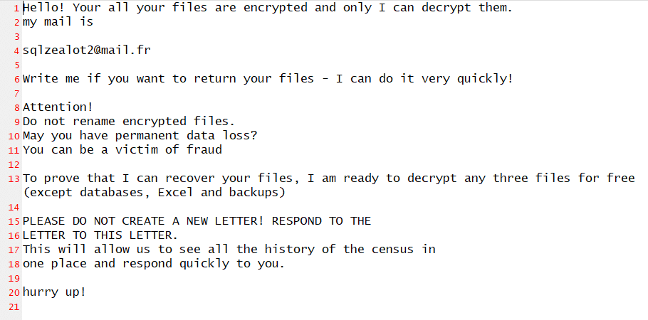 Snatch Ransomware’s ransom note