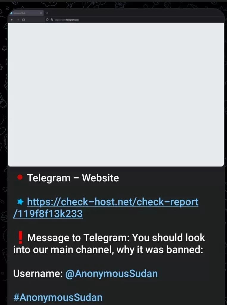 Telegram was downed. (Source)