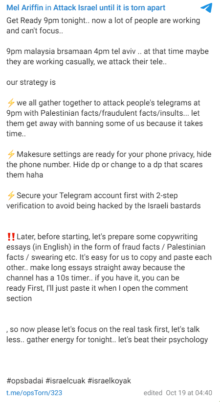 Mentioned Telegram post, translated via Google