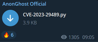 AnonGhost’s Telegram post, sharing Python script for the mentioned CVE