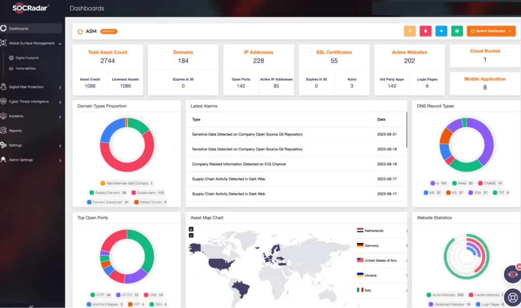 SOCRadar Attack Surface Management Module 